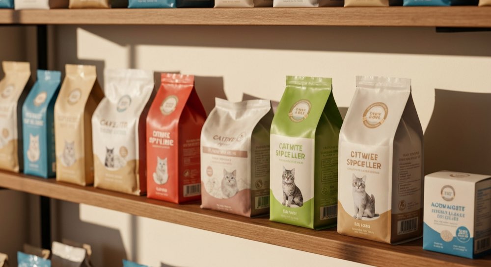 Verschillende soorten kattenbakvulling