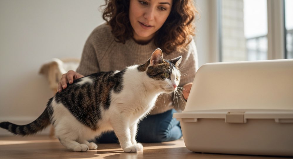 Buitenkat bij kattenbak
