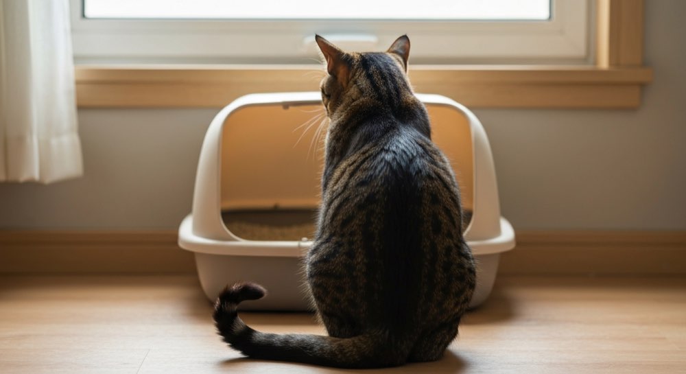 Kat vermijdt kattenbak