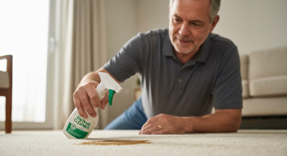 Urinevlek verwijderen van tapijt